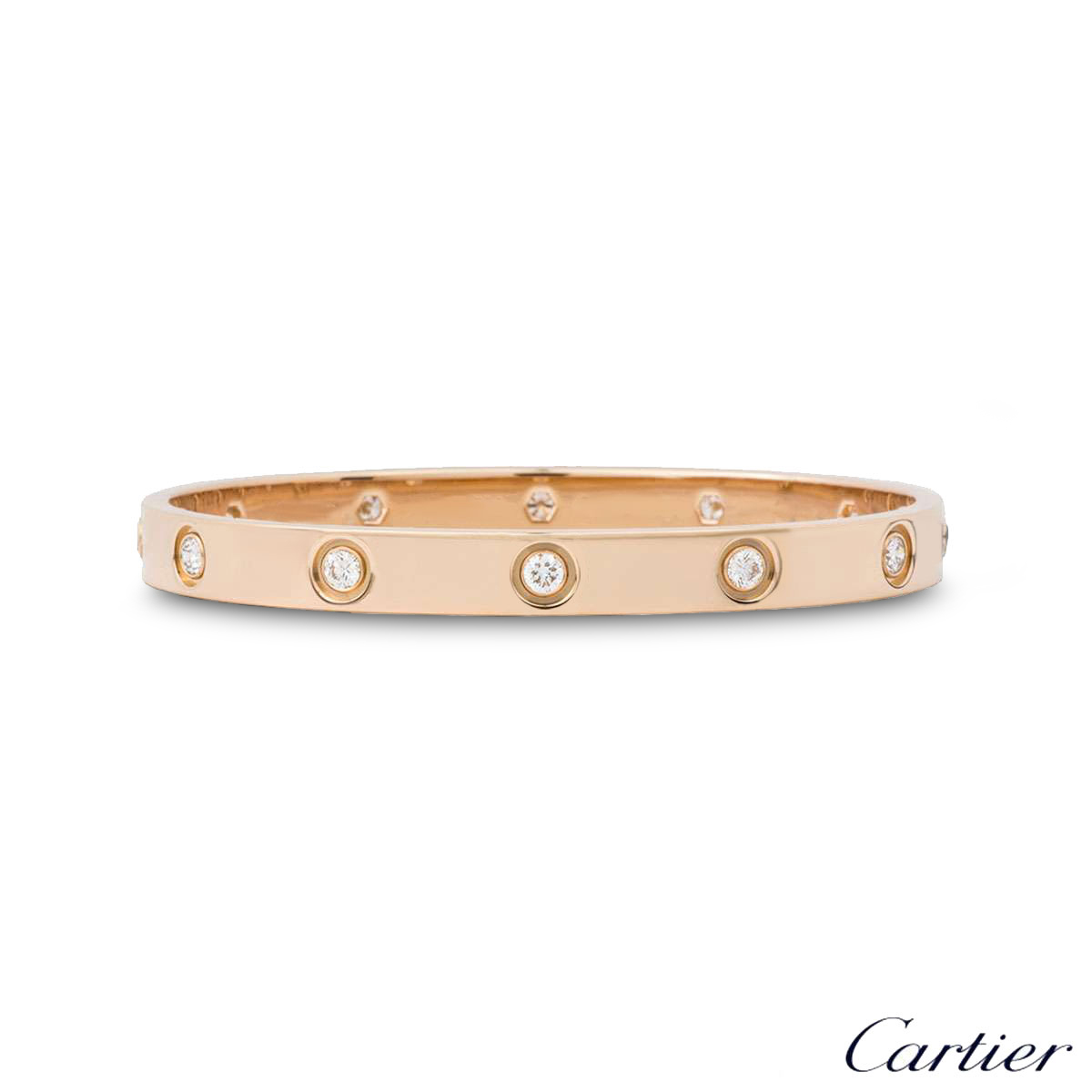 Cartier Love Bracelet 18k Pink Gold with 10 Diamonds B6040617